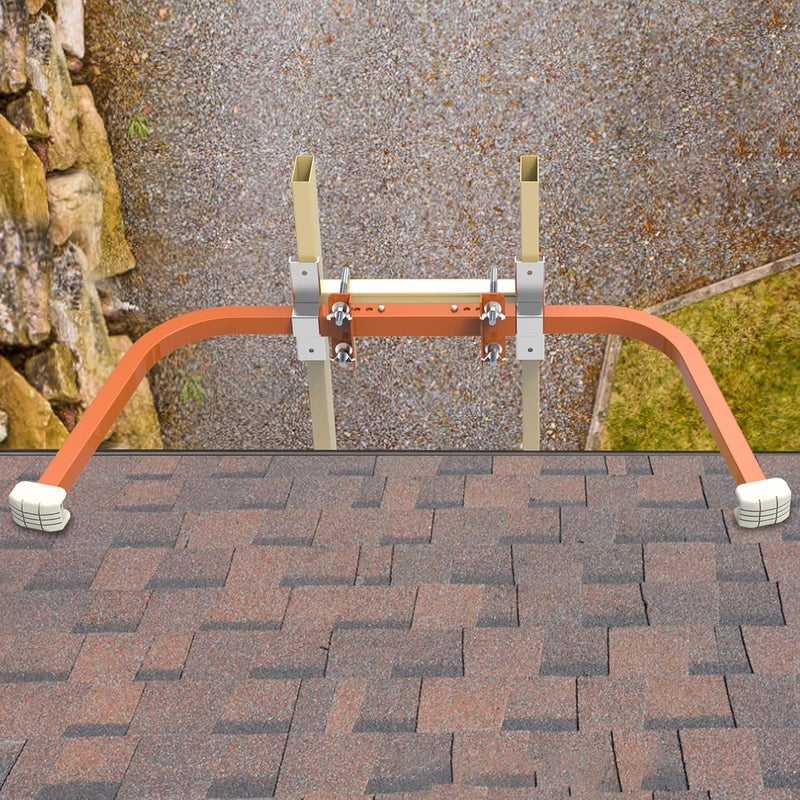 MY RUSTIC Ladder Stabilizer,Wing Span/Wall Extension Ladder Standoff Arms,Extension Ladder Accessory for Roof Gutter Guard,Heavy Duty Extension Ladder Stabilizer for Roof Ladders Gutter (Orange) - Image 4